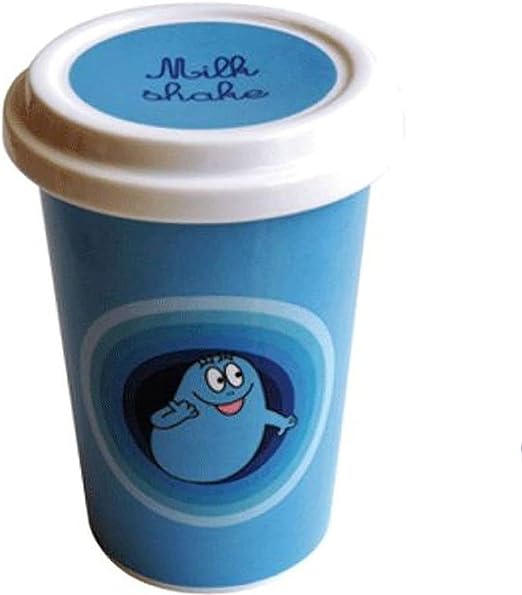 Barbapapa Barbibul Kaffeetasse Milchtasse Tasse mit Deckel Mug blau Neu