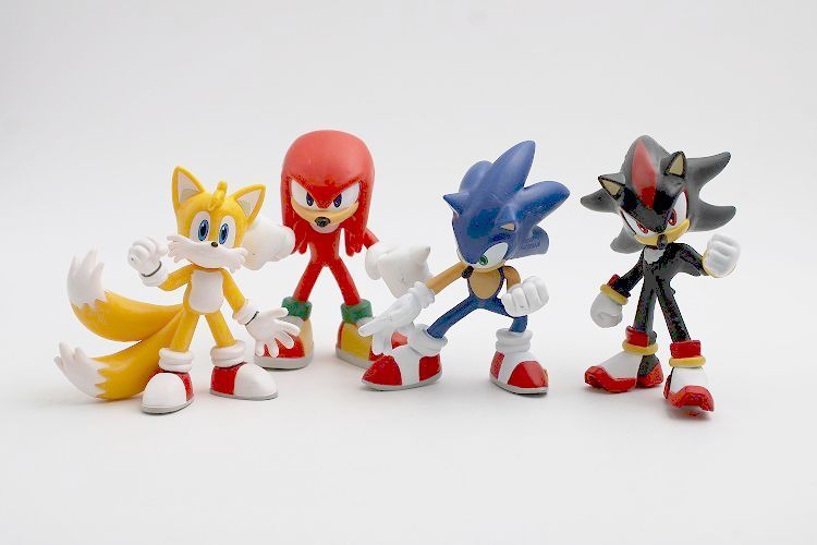 Sonic Comansi - Sonic Que Spiel / Sammel Figuren  4er Set - Sonic, Shadow, Knuckles und Tales