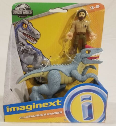 Fisher Price Imaginext Jurassic World Dinosaur NEW Allosaurus & Ranger Toy