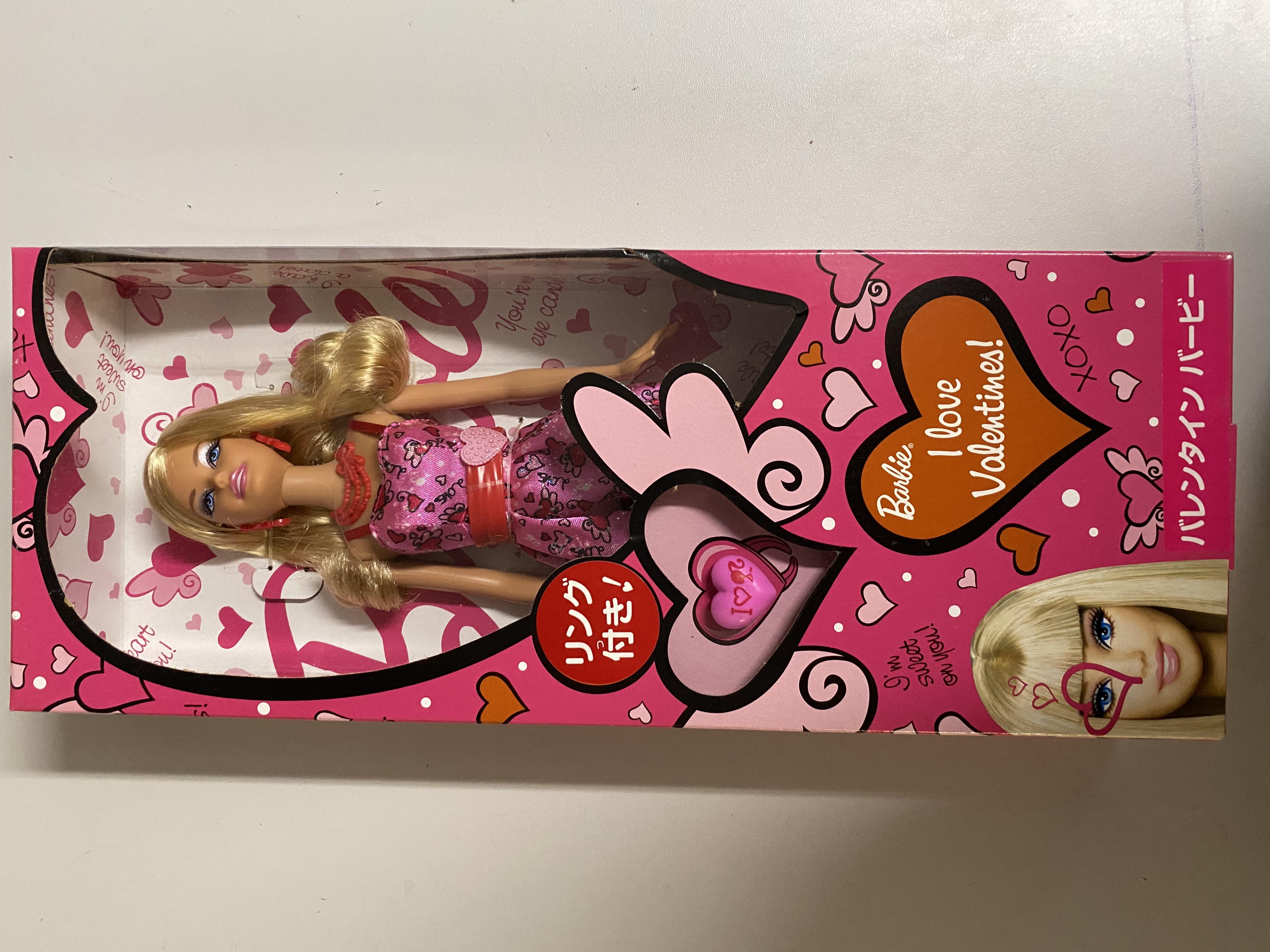 Barbie I Love Valentinstag! Puppe blond + Ring Zubehör 2010 Neu im Karton T7437