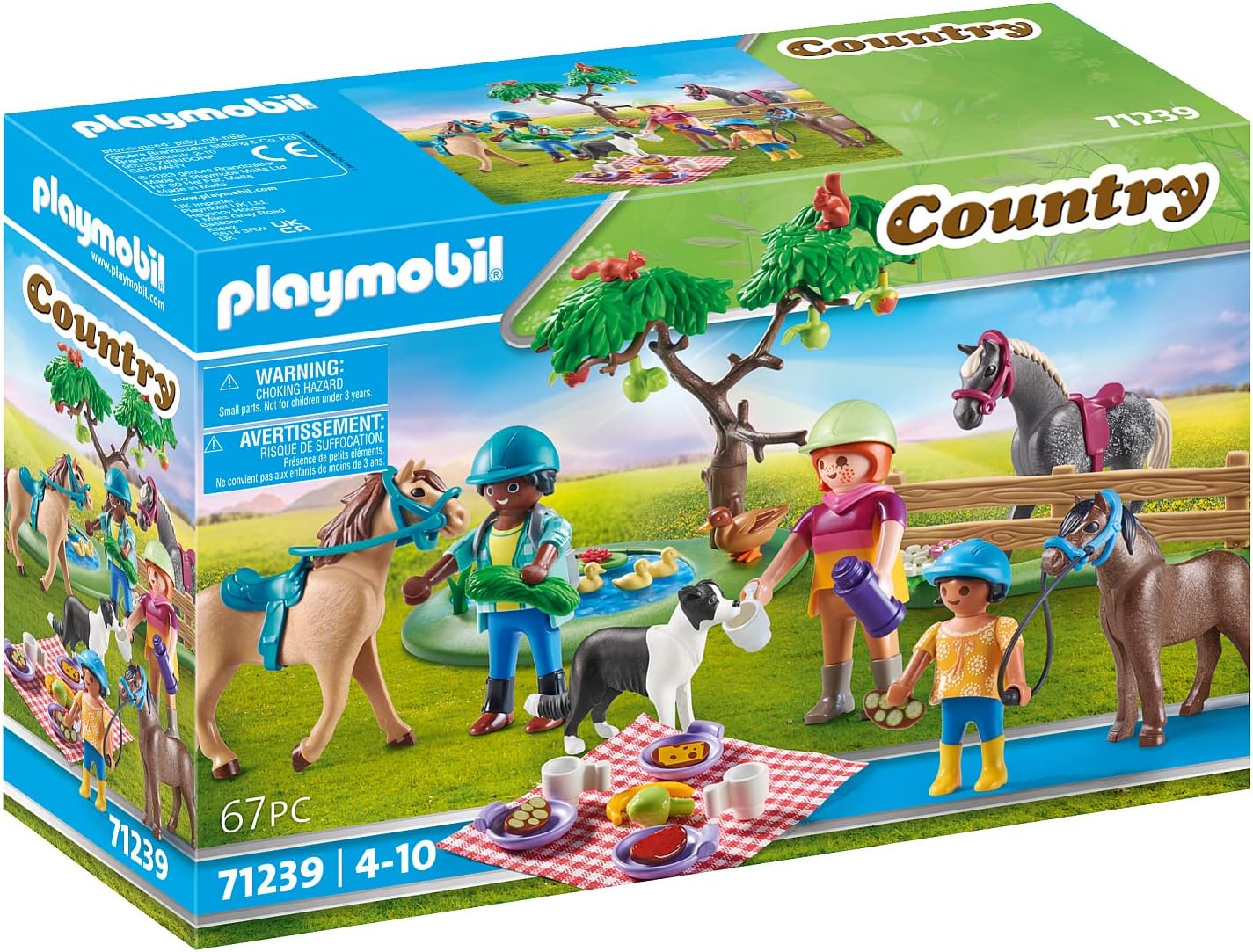 PLAYMOBIL Country 71239 Picknickausflug mit Pferden, Familienpicknick im Grünen