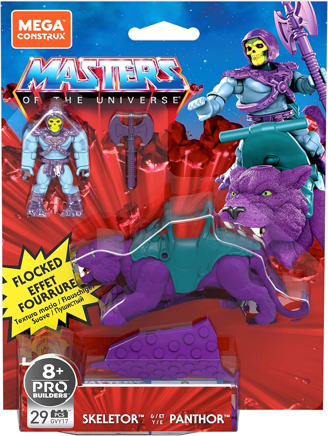 Skeletor & Panthor (flocked) Mega Construx Masters of Universe MOTU Bauset GVY17