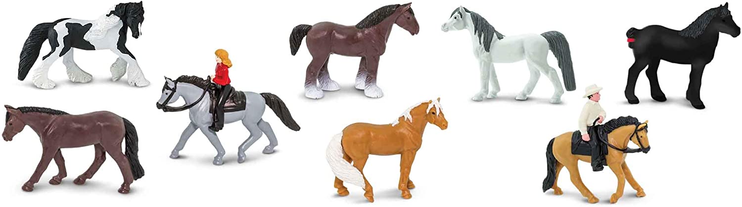 Safari Tube / Röhre Spiel / Sammel Figuren Pferde und Reiter