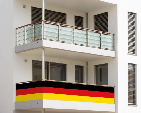 Amscan XXL Fahne - Balkon Umrandung Deutschland - Balkonsichtschutz 